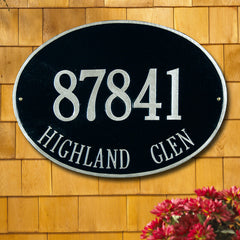 Whitehall  Hawthorne Oval Estate Wall Address Plaque (Two Line)