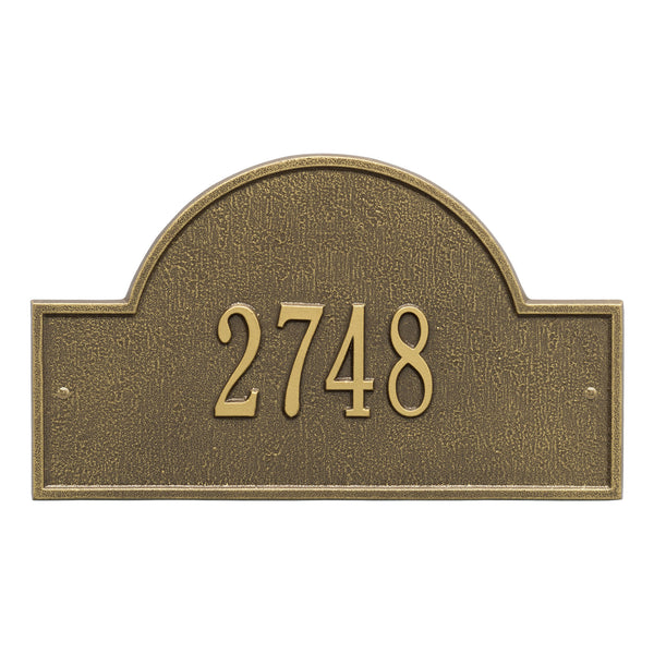 Whitehall Arch Marker Standard Wall Address Plaque (One Line) 1003AB