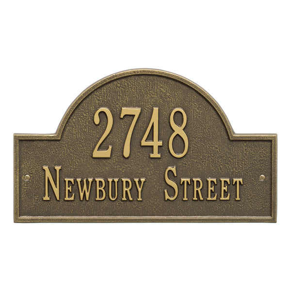 Whitehall Arch Marker Standard Wall Address Plaque (Two Line) 1004AB