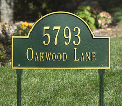 Whitehall Arch Marker Standard Lawn Address Plaque (Two Line)