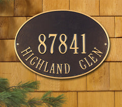 Whitehall Hawthorne Oval Standard Wall Address Plaque (Two Line)