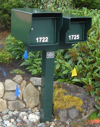 Fort Knox 2 T Mailbox Post Green for twin dual mailbox installations