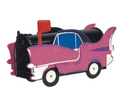 Pink Cadillac Mailbox Post Mount  (Temporarily Unavailable)
