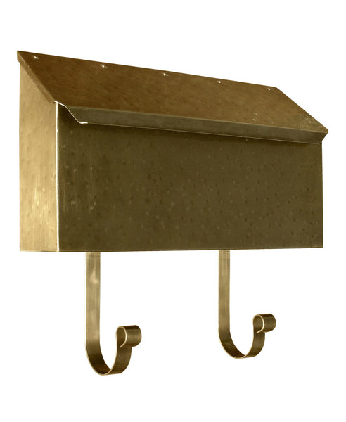 Provincial Collection Brass mailbox horizontal antique hammered brass newspaper hooks MB-500-AB