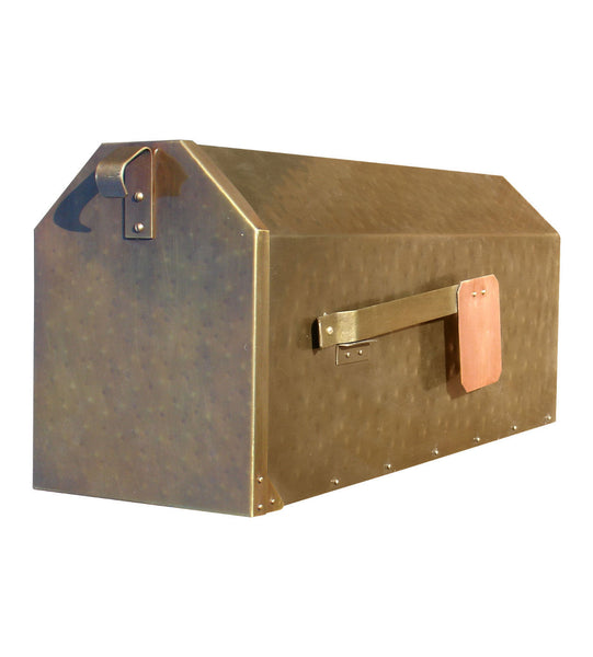 Provincial Collection Rural Mailbox Antique Hammered Brass MB-1000-AB